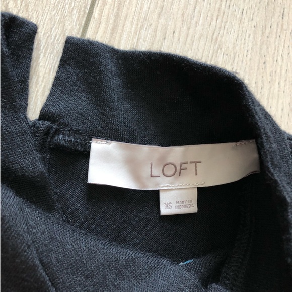 Loft Floral Embroidery Mock Neck Long Sleeve Top in Black - Picture 7 of 10